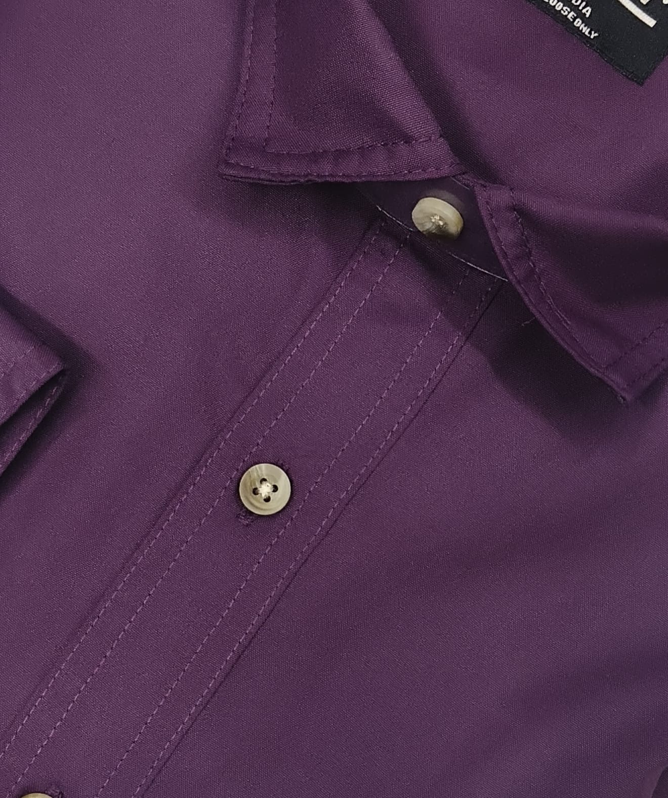 Men’s Purple Full Sleeve Solid Casual Shirt