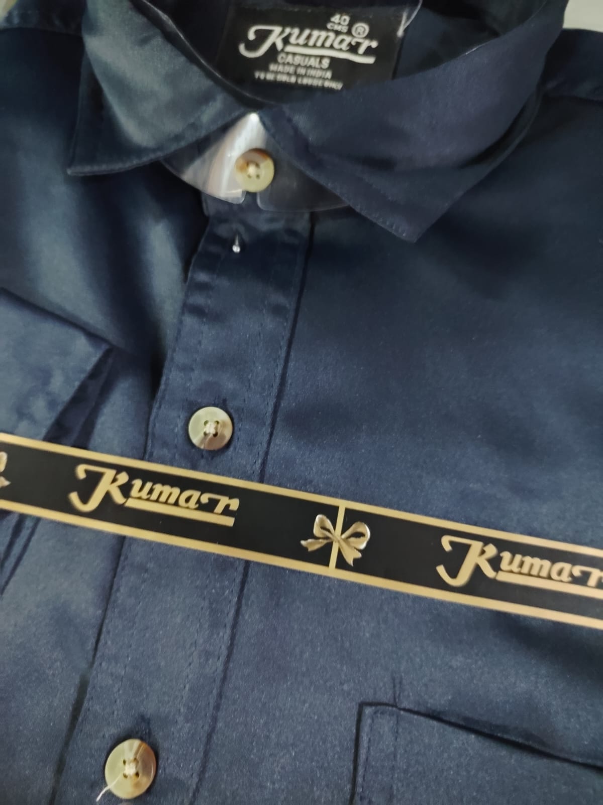 Premium Satin Finish Full Sleeve Navy Blue Shirt for Men