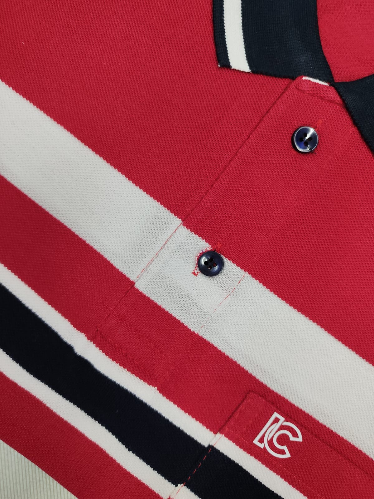 Men’s Red & Black Striped Polo T-Shirt – Half Sleeve Cotton Casual Wear