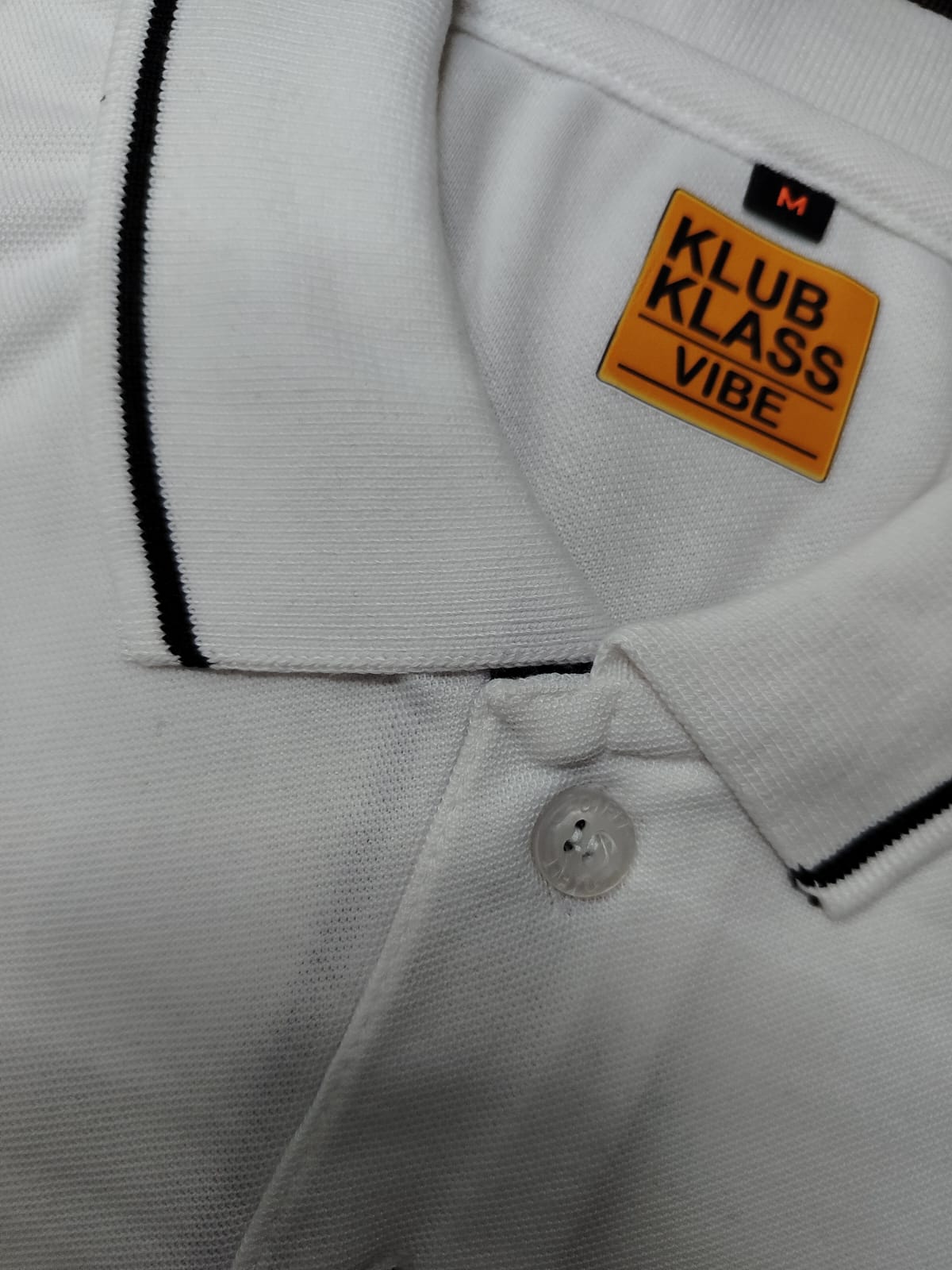 Men’s White Polo T-Shirt with Tipping Collar | Half Sleeve Premium Casual Wear | 100% SPUN Cotton Material