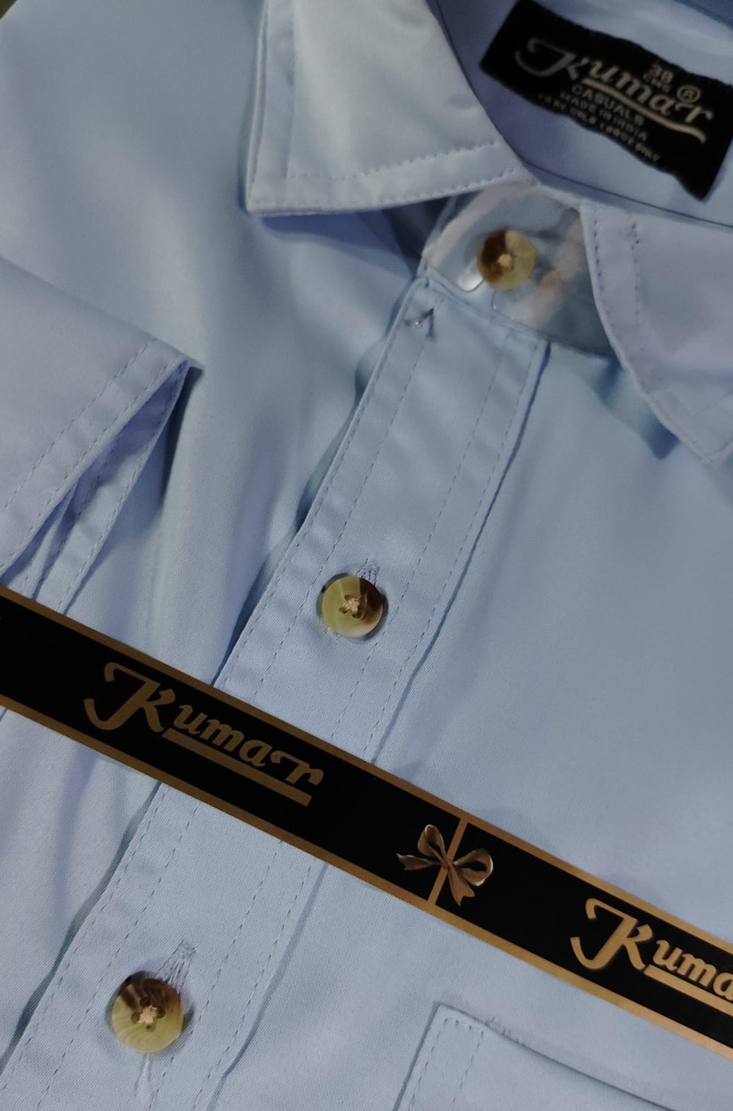 Premium Satin Finish Full Sleeve Blue Shirt for Men