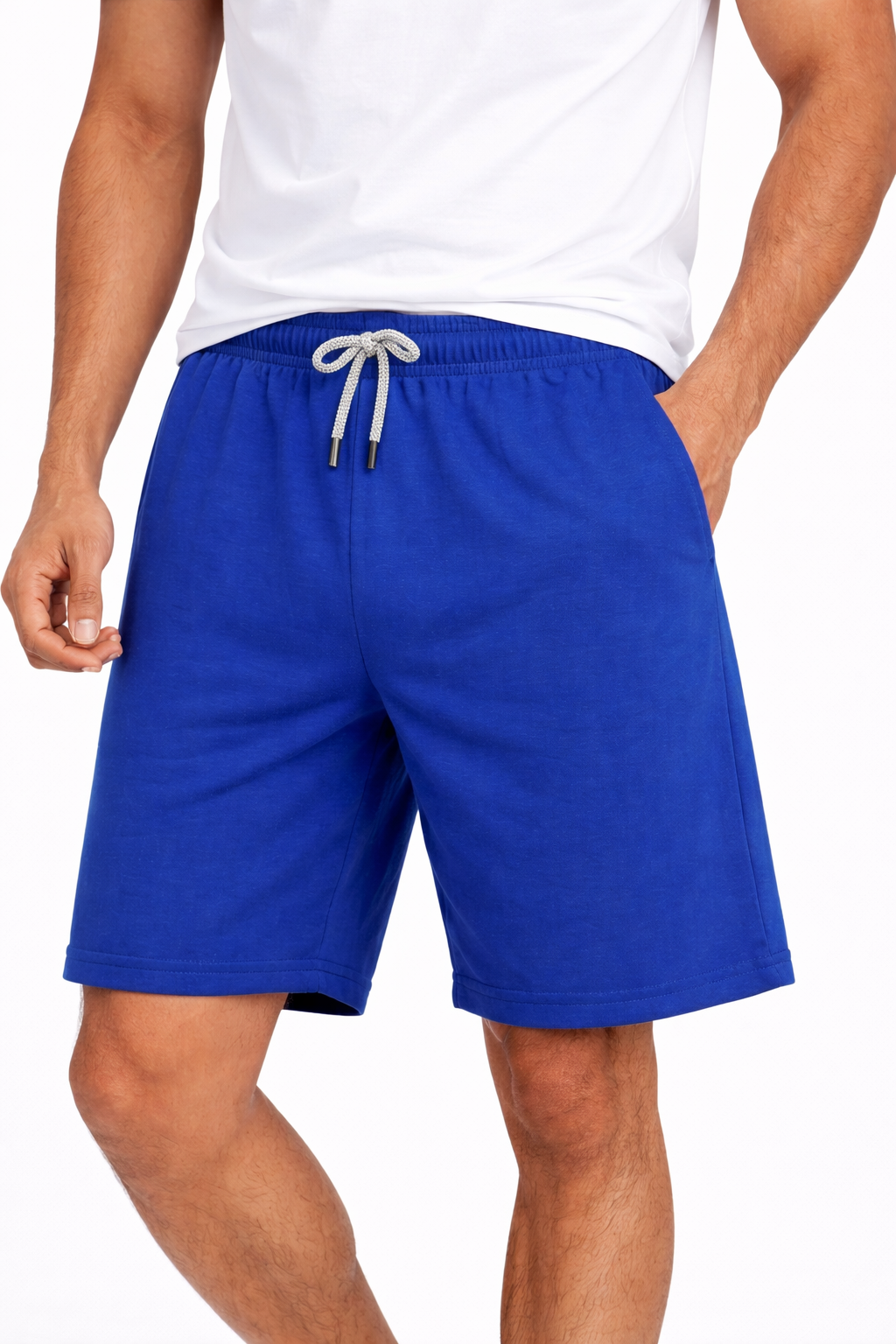 Men’s Navy Blue Sports Shorts with Drawstring | Lightweight Casual & Gym Activewear Shorts