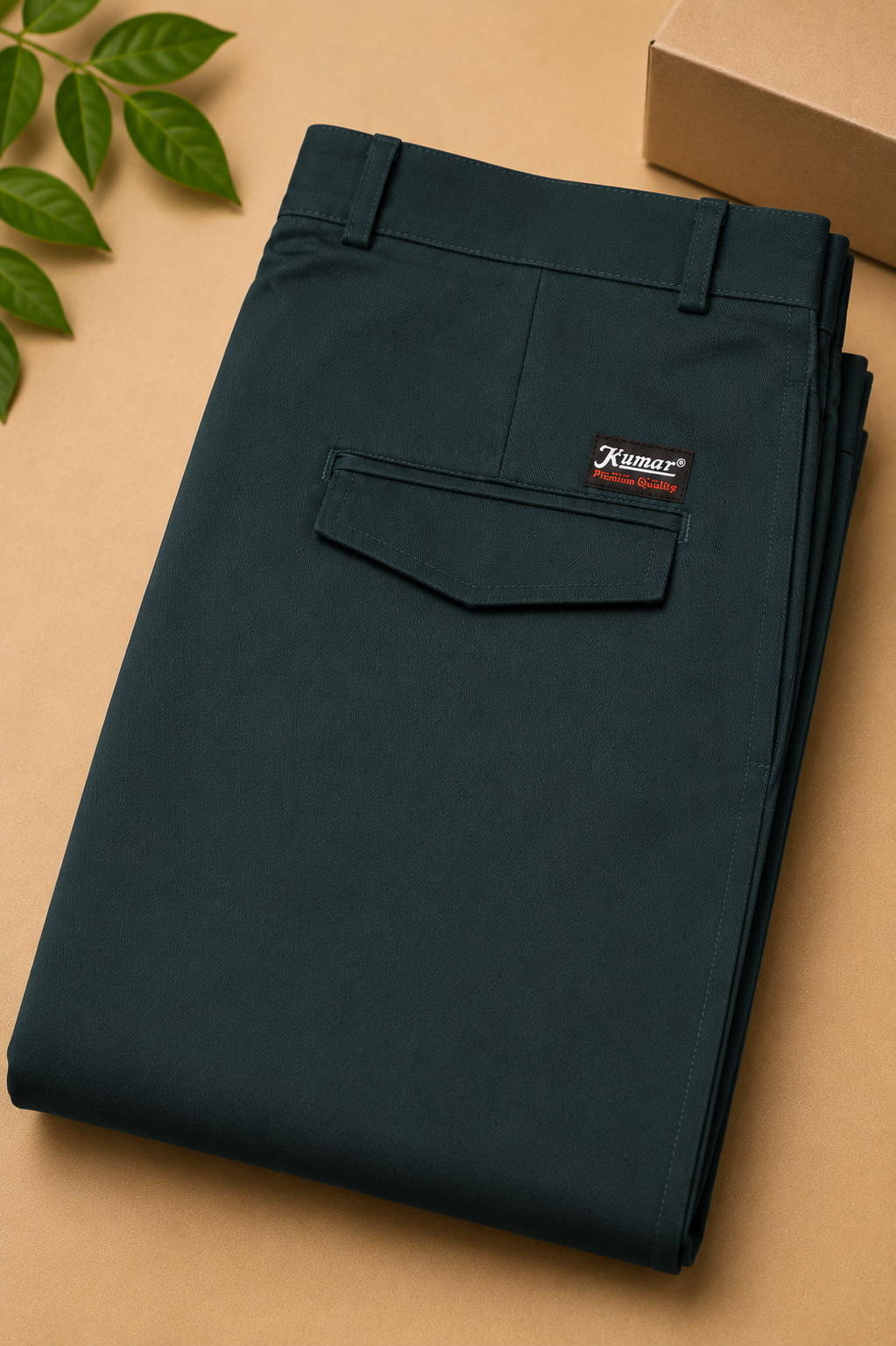 Premium Green Men's Extra Slim Fit Formal Trousers