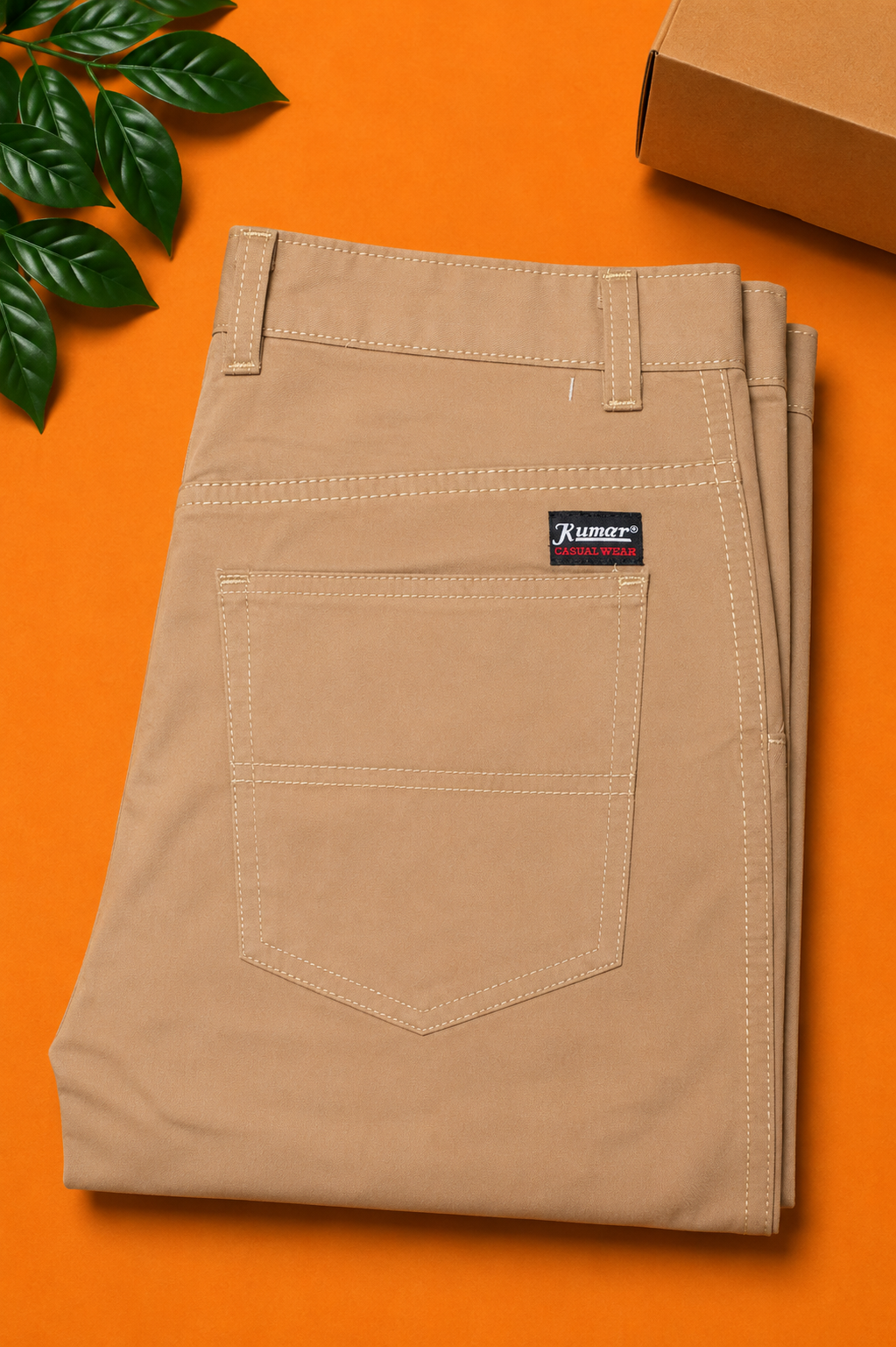 Men's Casual Light Khaki Cotton Jeans – Soft Fabric