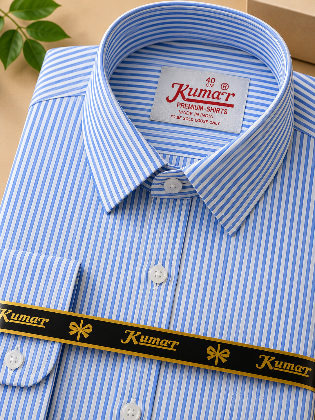 Men’s Blue Striped Full Sleeve Cotton Shirt