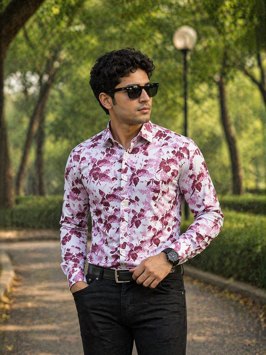Men’s Premium Maroon Full Sleeve Printed Shirt