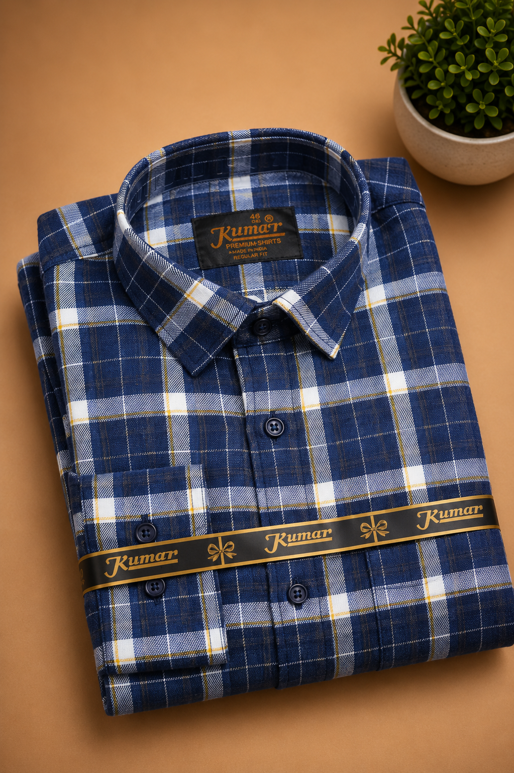 Men's Blue Checked Cotton Casual Shirt