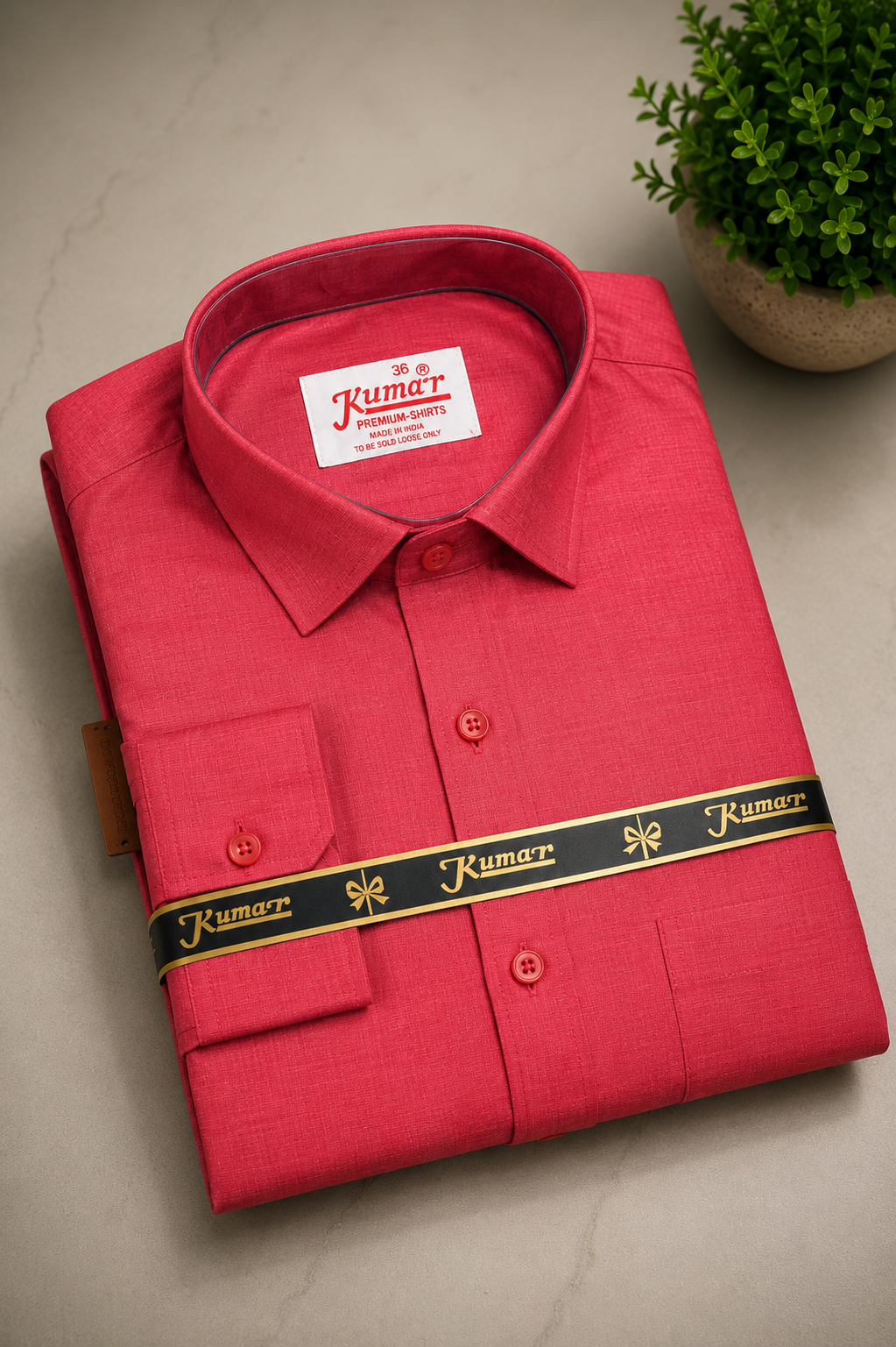 Men's Pink Solid Full Sleeve Cotton Shirt