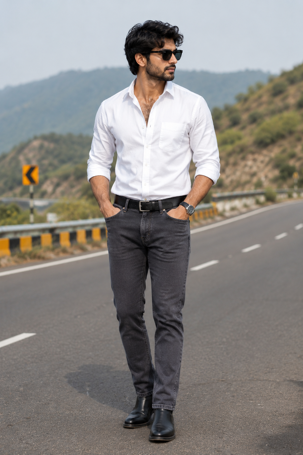 Men's Solid Brown Denim Jeans with Premium Finish