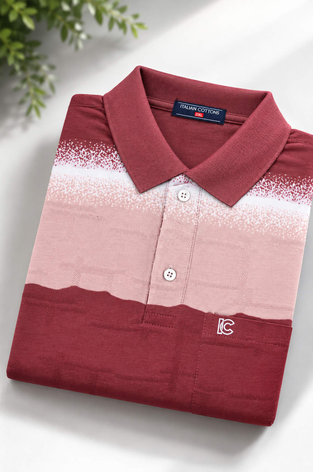 Men's Chocolate Striped Polo T-Shirt with Chest Pocket
